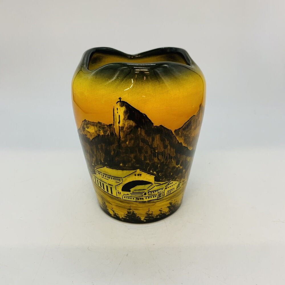 Schramberg Majolika SMF German Vintage Hand Painted Vase 5.5 Inches